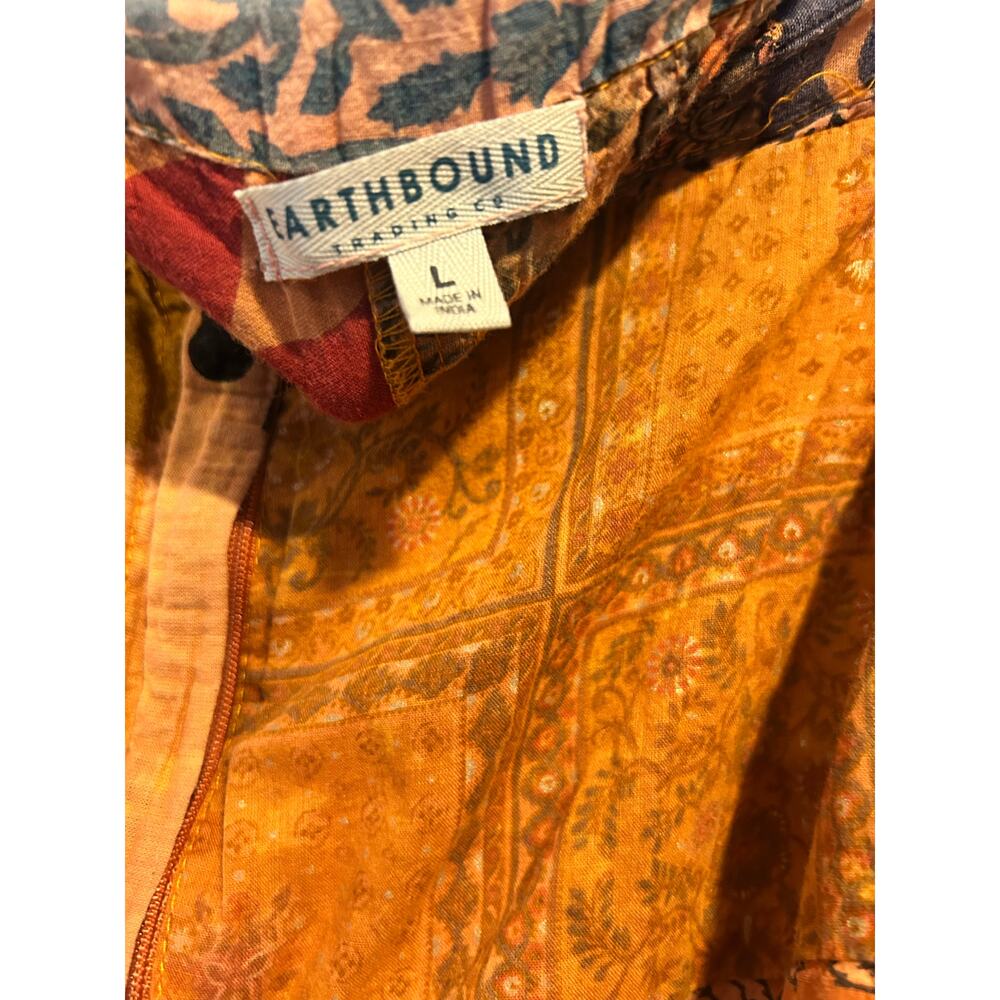 Earthbound orange patchwork jogger pants women's … - image 3